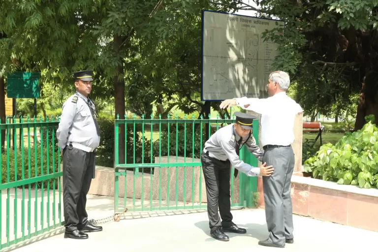 Knockout Security Guards Checking an old man during the duty hours
